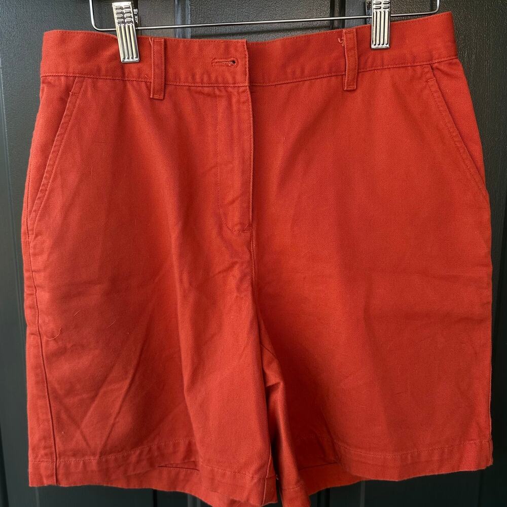 Lauren Ralph Lauren Chino 7" Shorts Sz 4 Rust Orange Cotton Twill Classic Prep